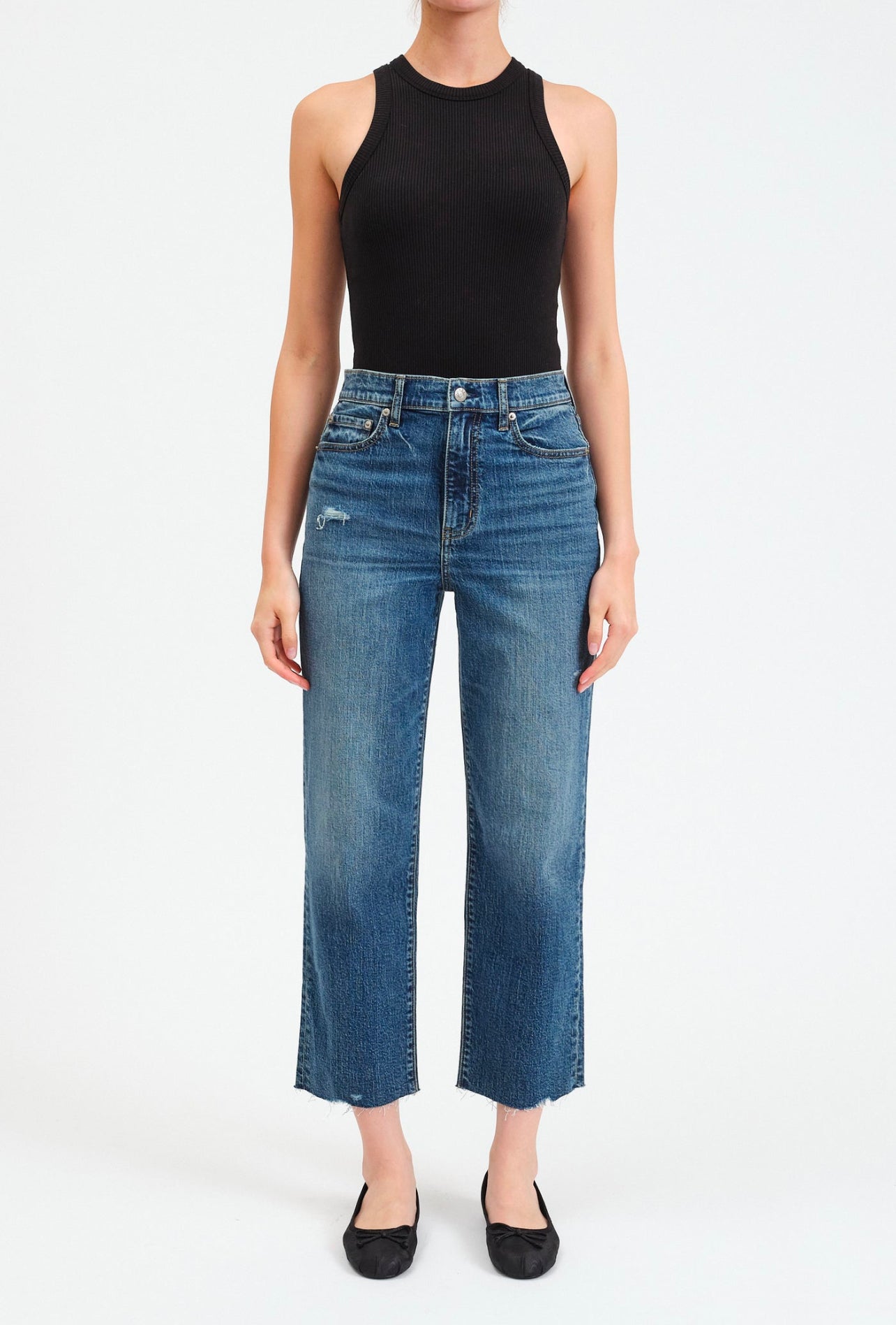 Sundaze Crop High Rise Vintage Straight Crop in Socialite Vintage